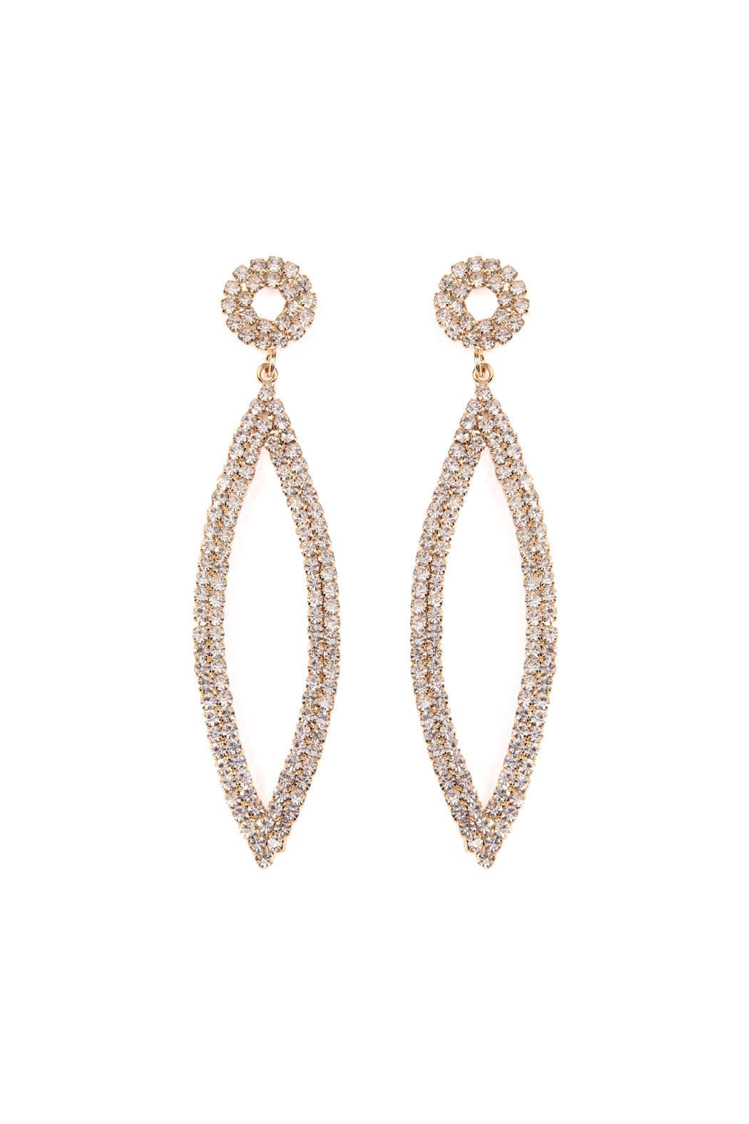 RHINESTONE MARQUISE SHAPE DROP EARRINGS