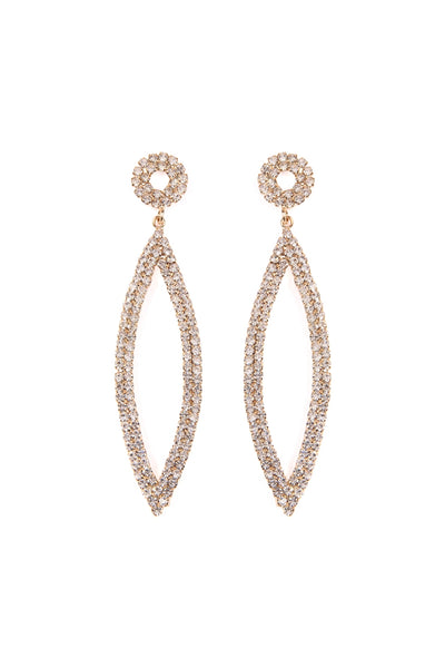 RHINESTONE MARQUISE SHAPE DROP EARRINGS