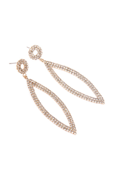 RHINESTONE MARQUISE SHAPE DROP EARRINGS