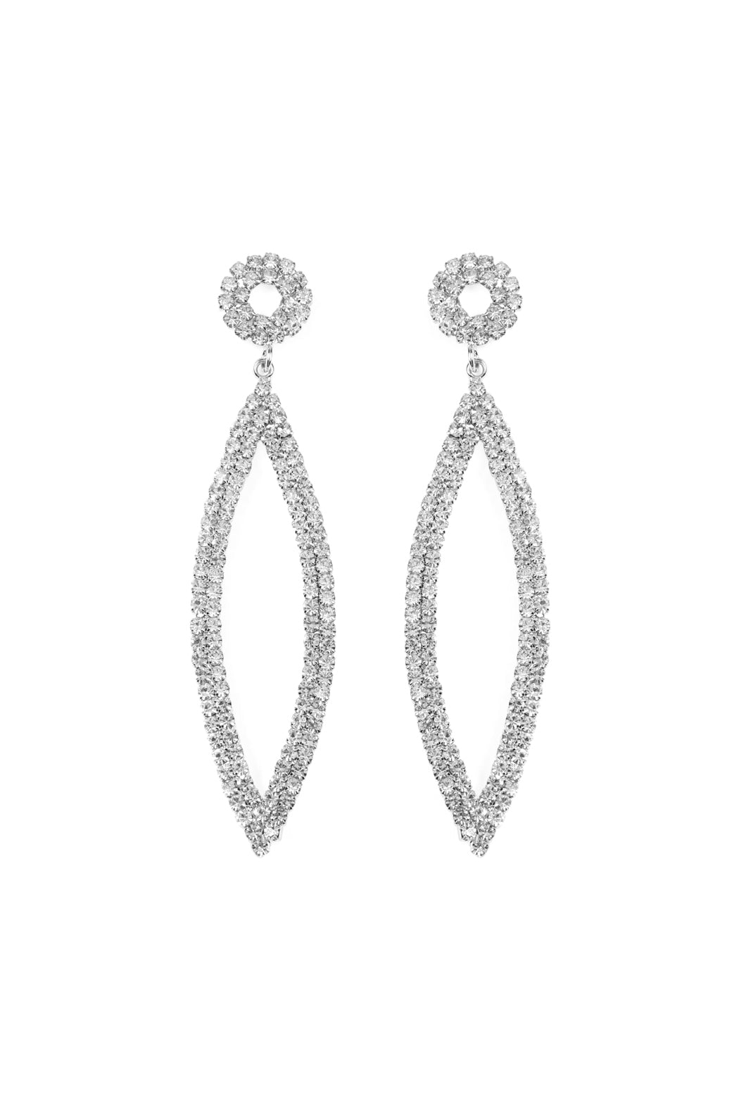 RHINESTONE MARQUISE SHAPE DROP EARRINGS