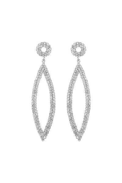 RHINESTONE MARQUISE SHAPE DROP EARRINGS