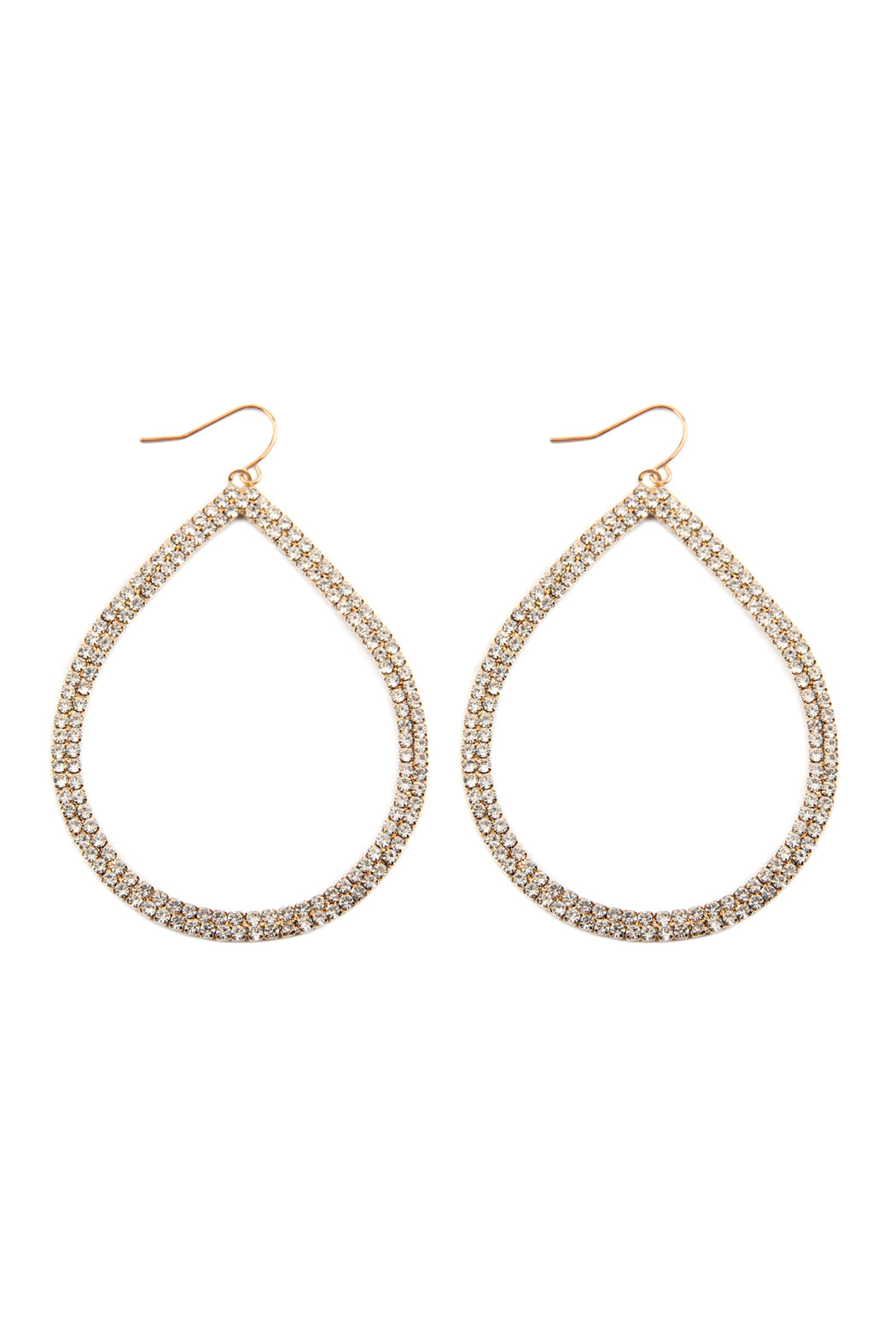 2 LAYERED PEAR SHAPE EARRINGS