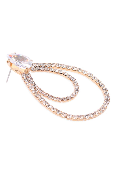 CUBIC ZIRCONIA PEAR SHAPE TEARDROP EARRINGS