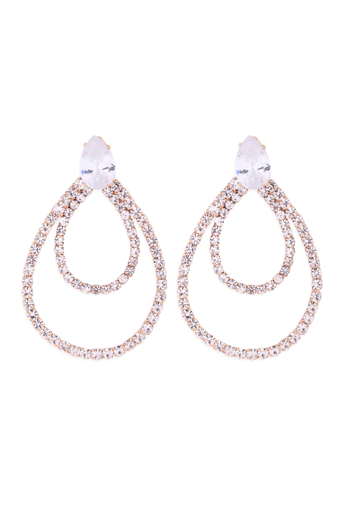 CUBIC ZIRCONIA PEAR SHAPE TEARDROP EARRINGS