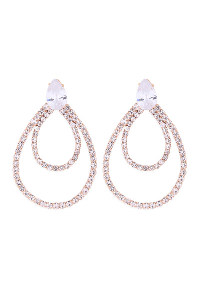 CUBIC ZIRCONIA PEAR SHAPE TEARDROP EARRINGS