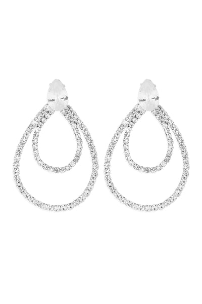 CUBIC ZIRCONIA PEAR SHAPE TEARDROP EARRINGS