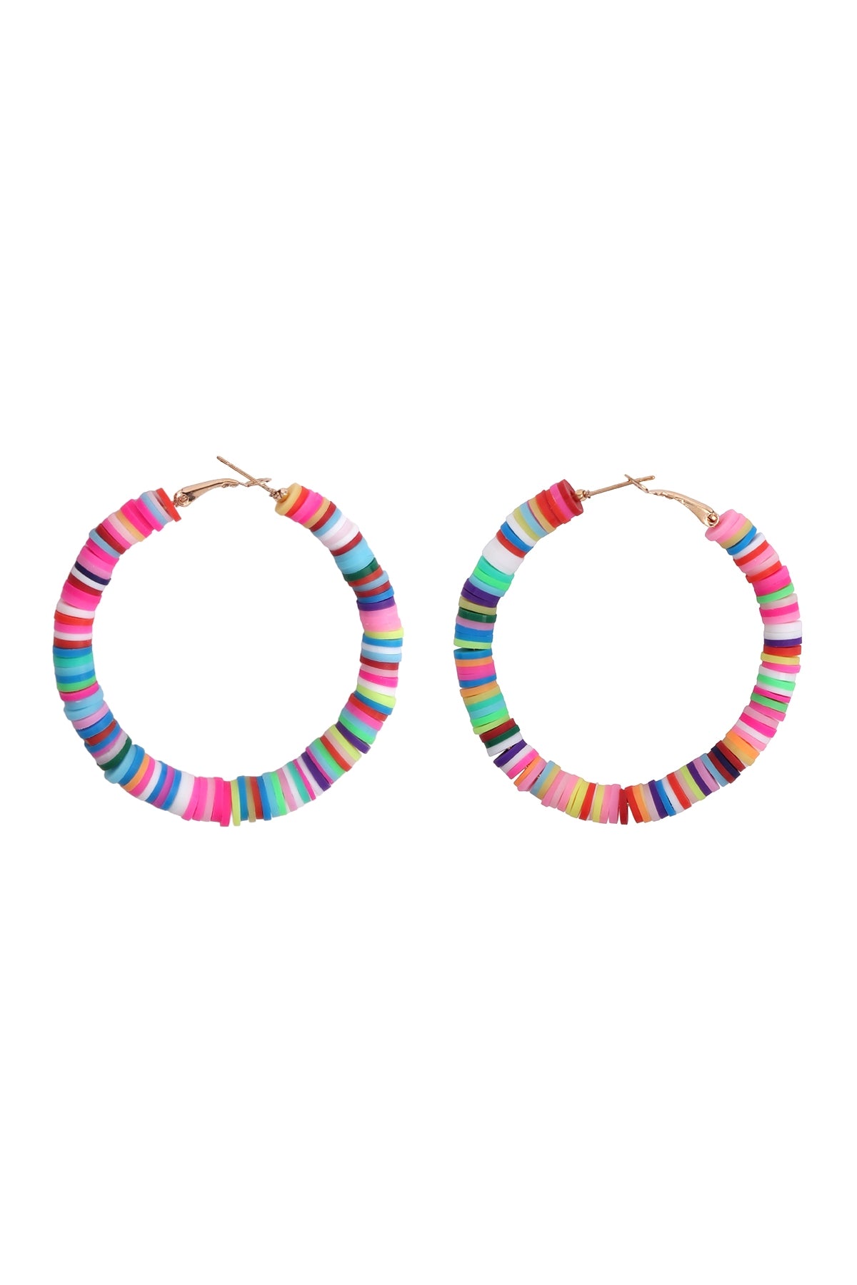 50mm FIMO LIGHT MULTI HOOP EARRINGS - /6PCS