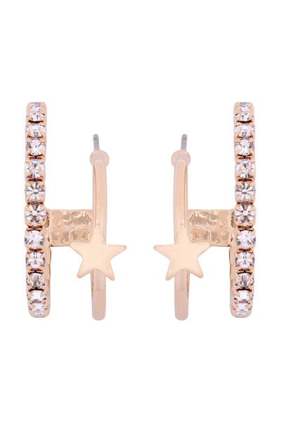 STAR SHAPE DOUBLE HOOP EARRINGS