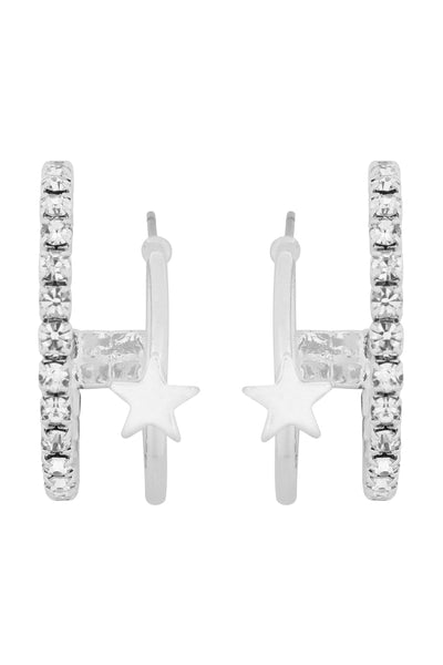 STAR SHAPE DOUBLE HOOP EARRINGS