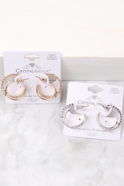 STAR SHAPE DOUBLE HOOP EARRINGS