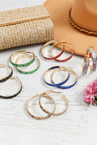 HOOP GLITTER EARRINGS