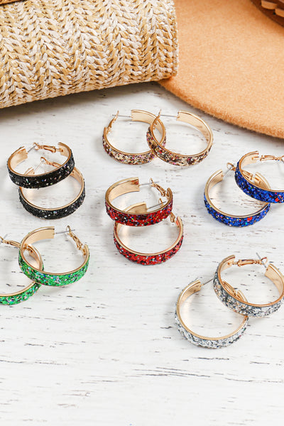 GLITTER LATCH HOOP EARRINGS (NOW 1$ ONLY!)