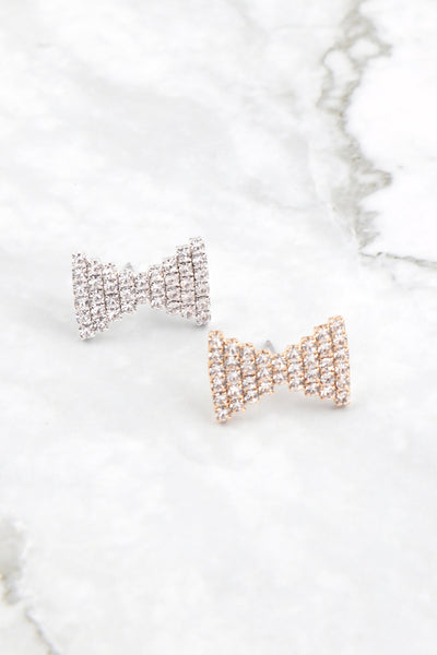 RHINESTONE BOW STUD EARRINGS (NOW $1.00 ONLY!)
