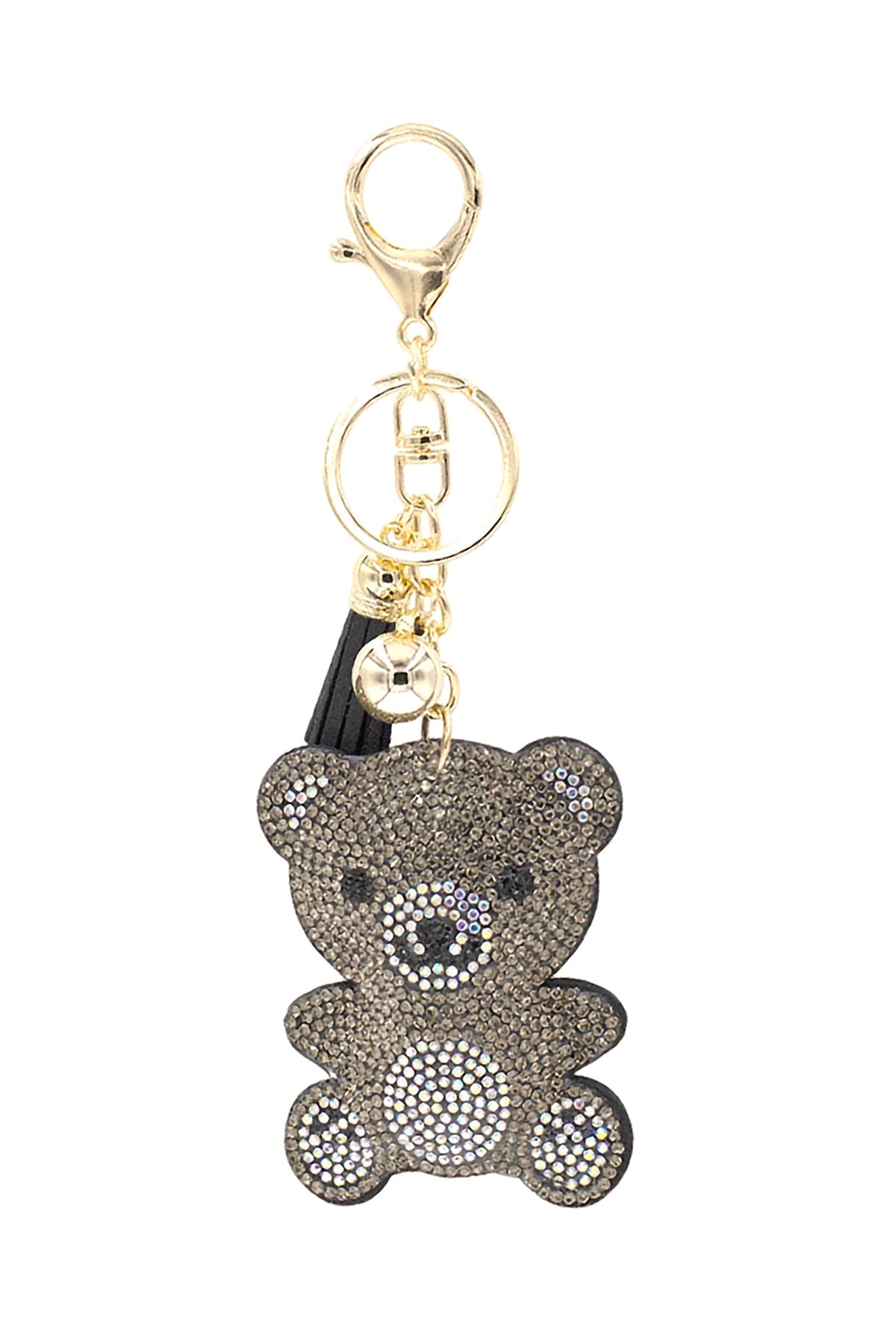 CUTE TEDDY BEAR RHINESTONE TASSEL KEYCHAIN