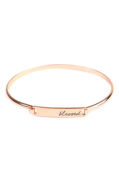 ROSE GOLD HINGE PLATE BLESSED BRACELET/6PCS