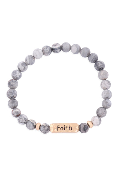 FAITH NATURAL STONE STRETCH BRACELET