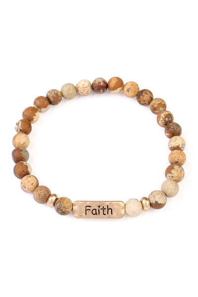 FAITH NATURAL STONE STRETCH BRACELET