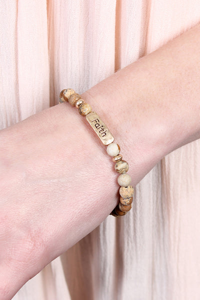 FAITH NATURAL STONE STRETCH BRACELET