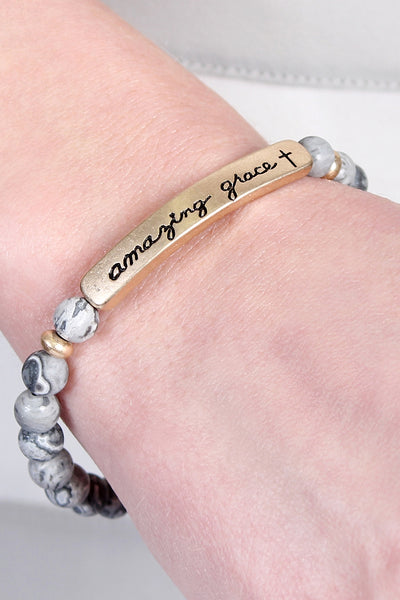 AMAZING GRACE 6mm NATURAL STONE BRACELET