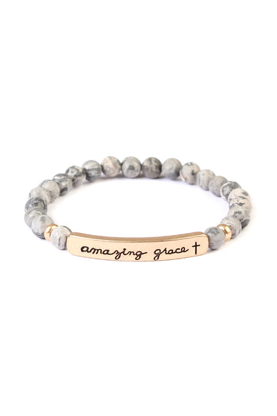 AMAZING GRACE 6mm NATURAL STONE BRACELET