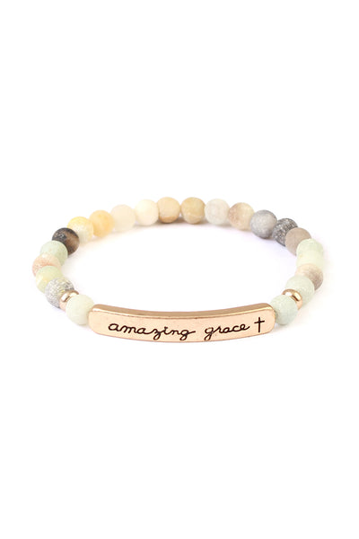 AMAZING GRACE 6mm NATURAL STONE BRACELET