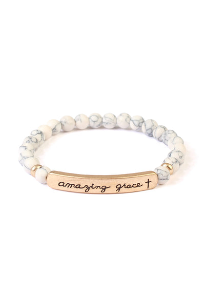 AMAZING GRACE 6mm NATURAL STONE BRACELET