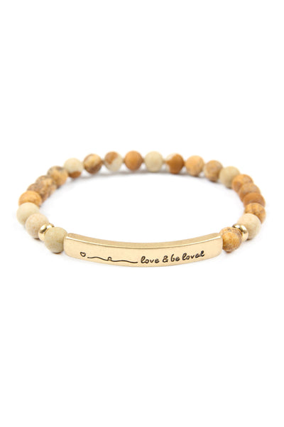 LOVE AND BE LOVED NATURAL STONE STRETCH BRACELET