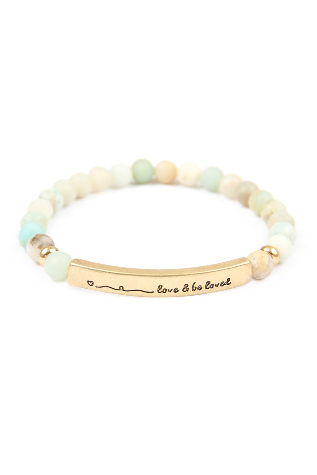 LOVE AND BE LOVED NATURAL STONE STRETCH BRACELET