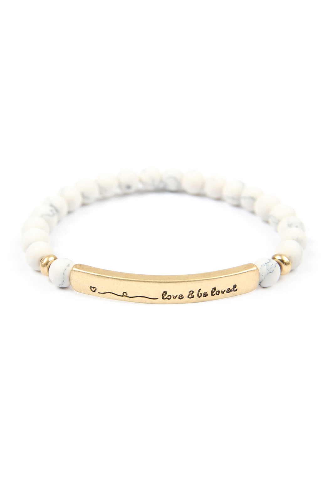 LOVE AND BE LOVED NATURAL STONE STRETCH BRACELET