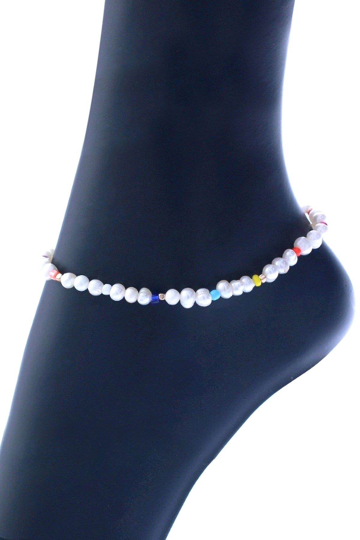 FRESH WATER PEARL SEED BEAD STRETCH ANKLE