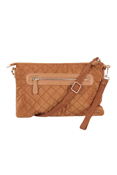 WOMEN'S DIAMOND QUILTED CROSSBODY WRISTLET BAG