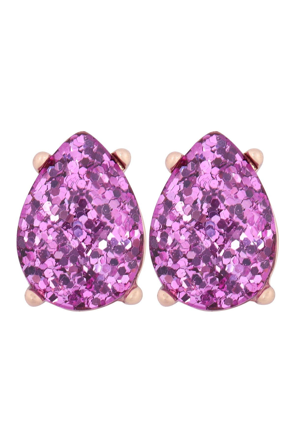 GLITTER EPOXY TEARDROP POST EARRINGS (NOW $ 1.00 ONLY!)