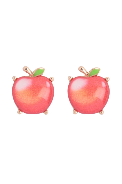 APPLE PRINT EPOXY STUD EARRINGS