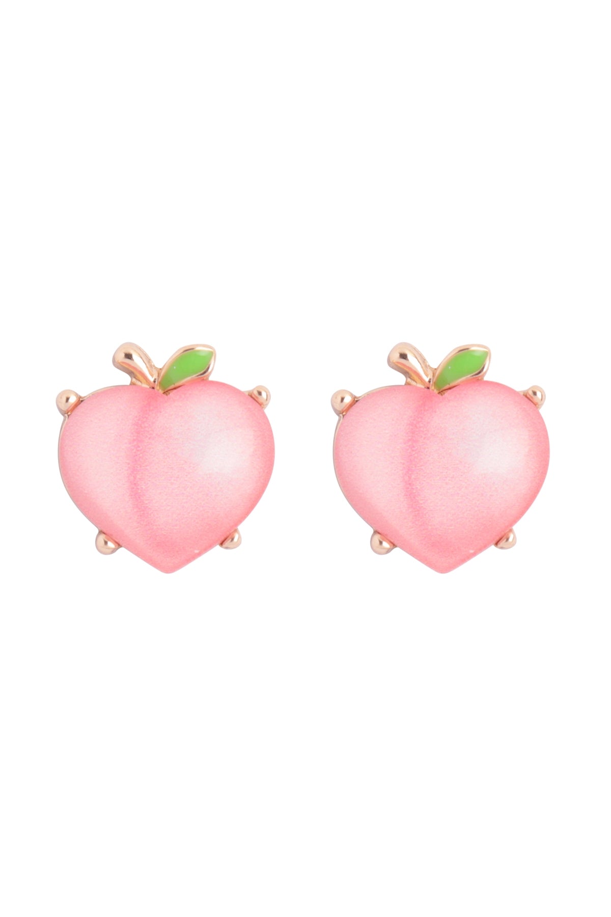 PEACH PRINT EPOXY STUD EARRINGS