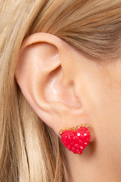 HEART CUSHION STUD EARRINGS