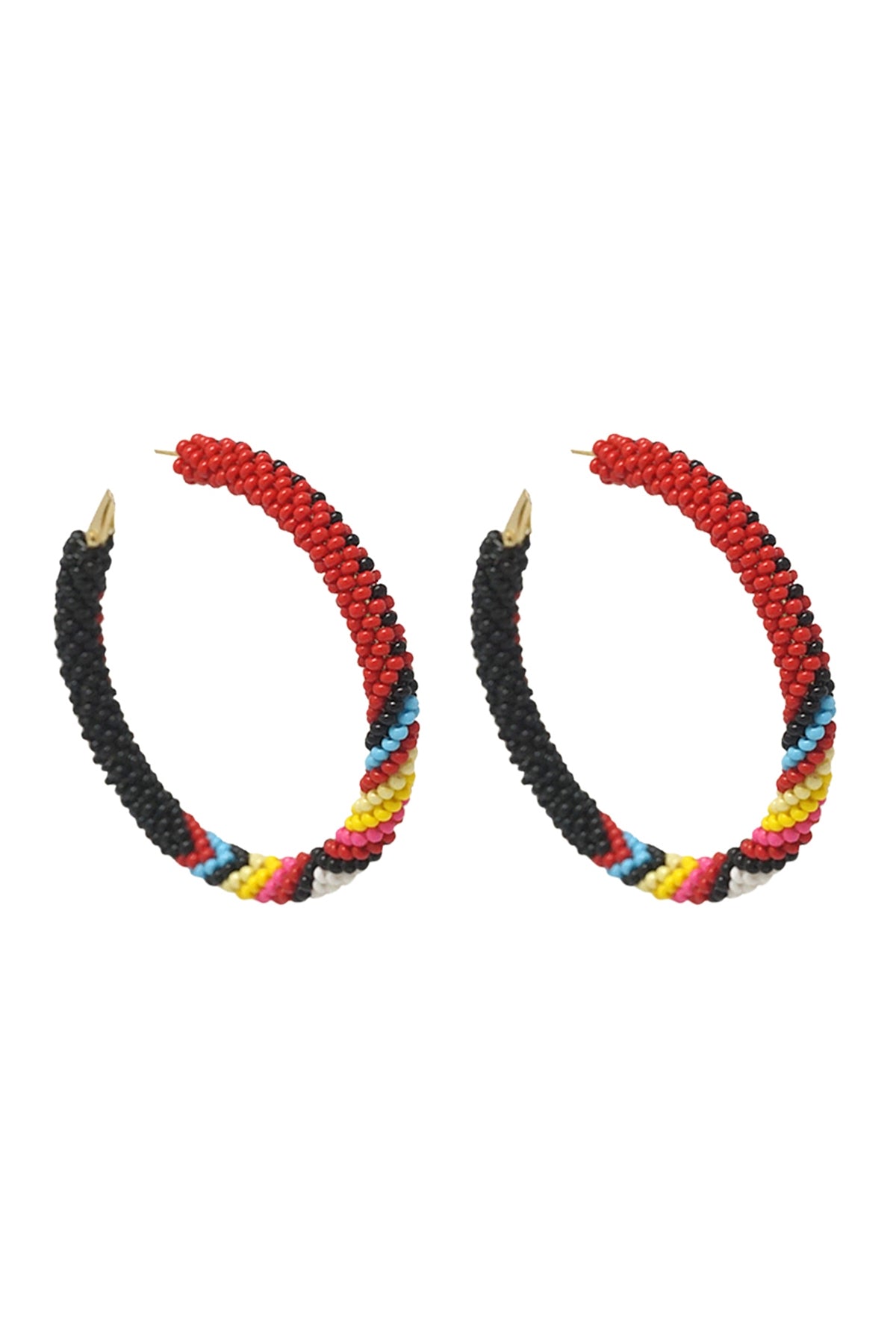 BOHO SEED BEADS WRAP HOOP EARRINGS