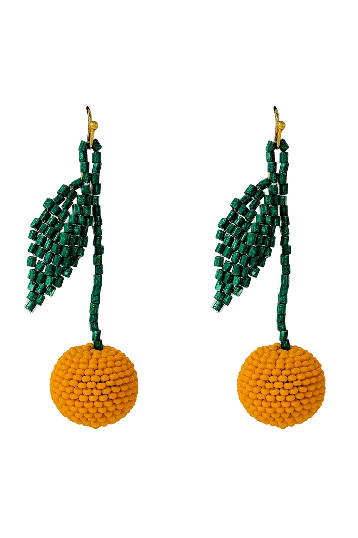 FANCY FRUIT SEED BEAD HOOP EARRINGS