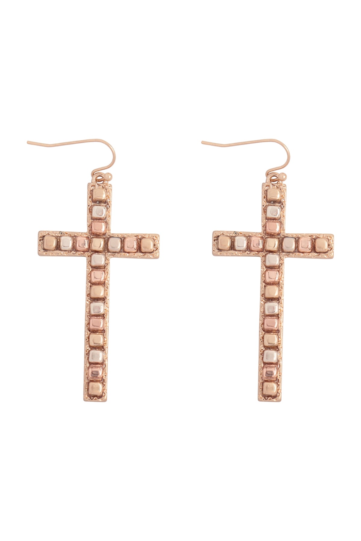 CROSS METAL BLOCK CCB DROP DROP EARRINGS (NOW $2.75 ONLY!)