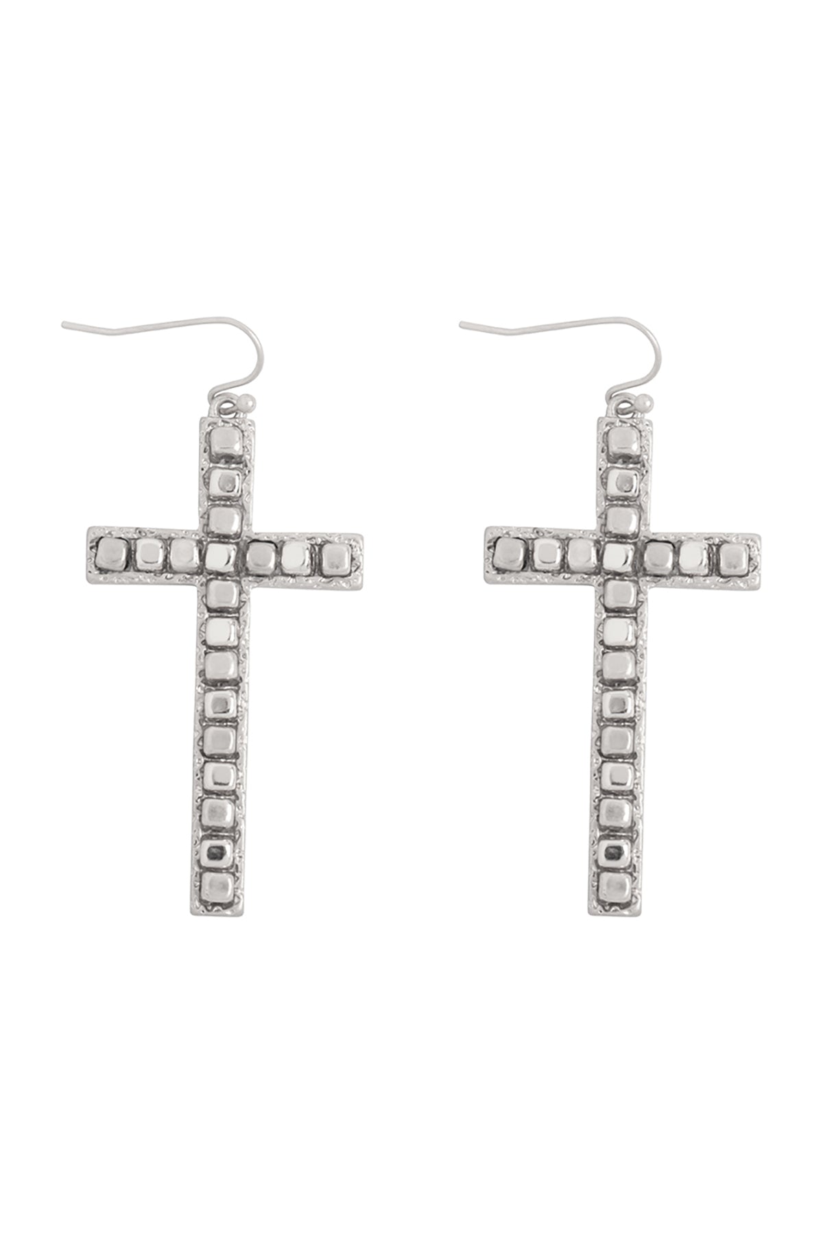 CROSS METAL BLOCK CCB DROP DROP EARRINGS (NOW $2.75 ONLY!)