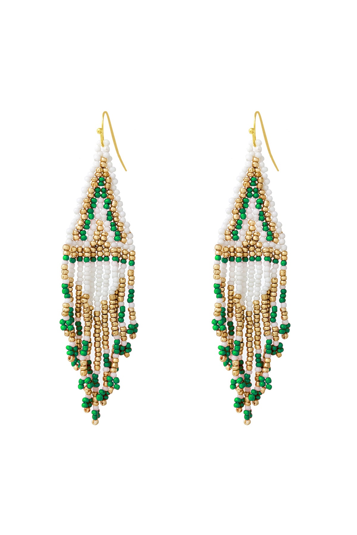 BOHO SEED BEADS FRINGE DROP EARRINGS