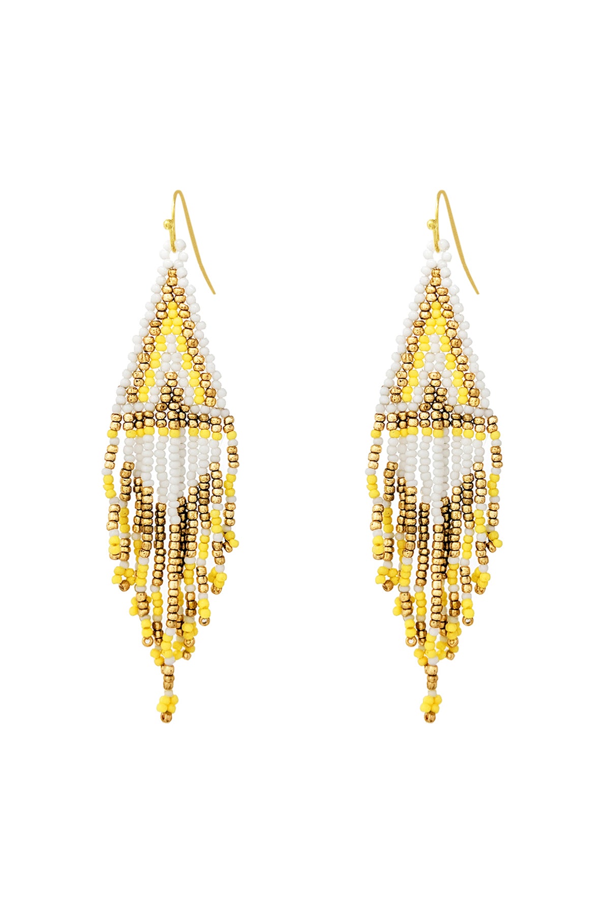 BOHO SEED BEADS FRINGE DROP EARRINGS