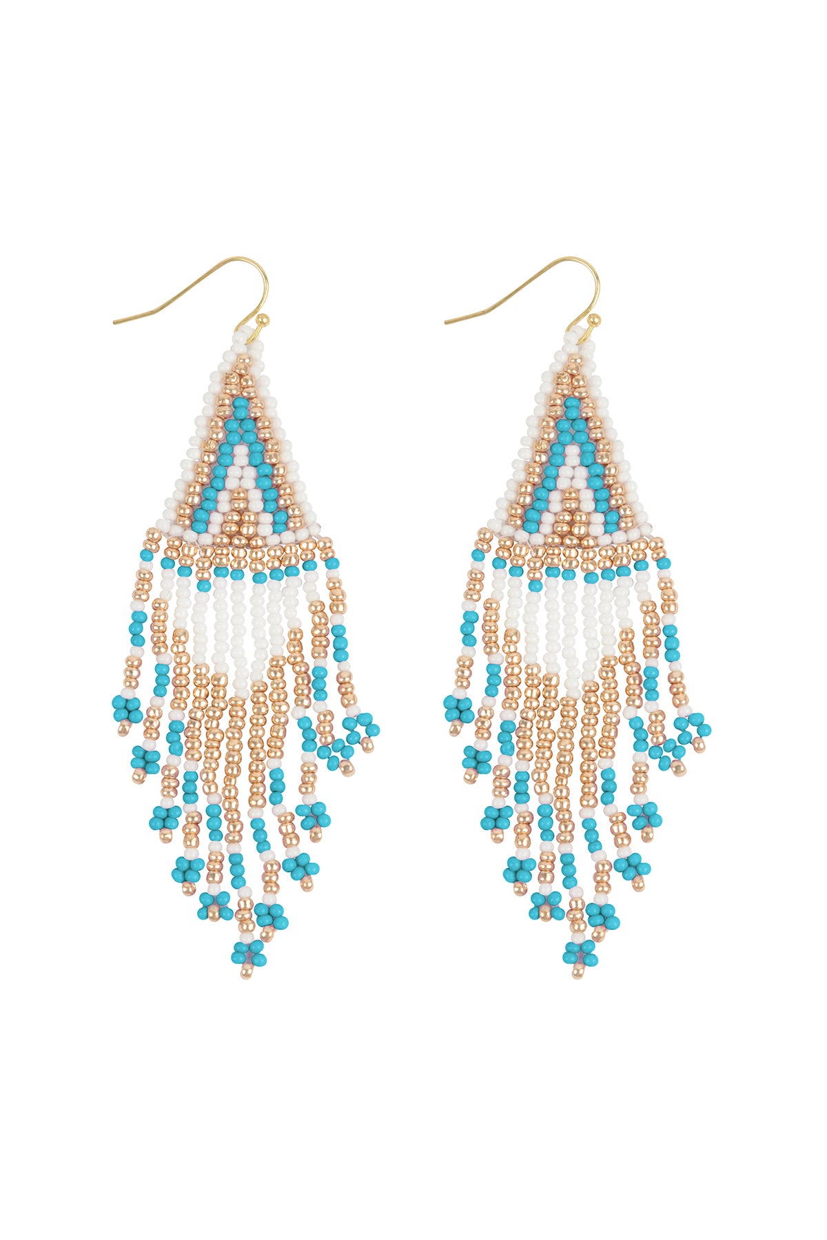 BOHO SEED BEADS FRINGE DROP EARRINGS