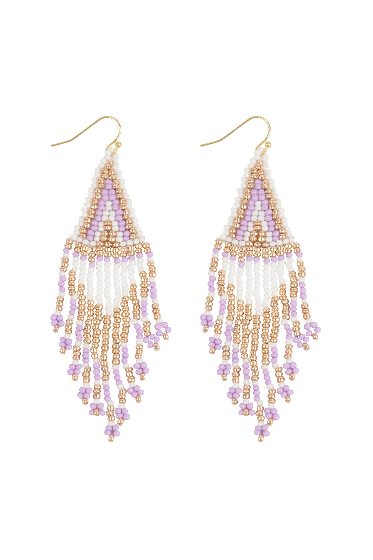 BOHO SEED BEADS FRINGE DROP EARRINGS