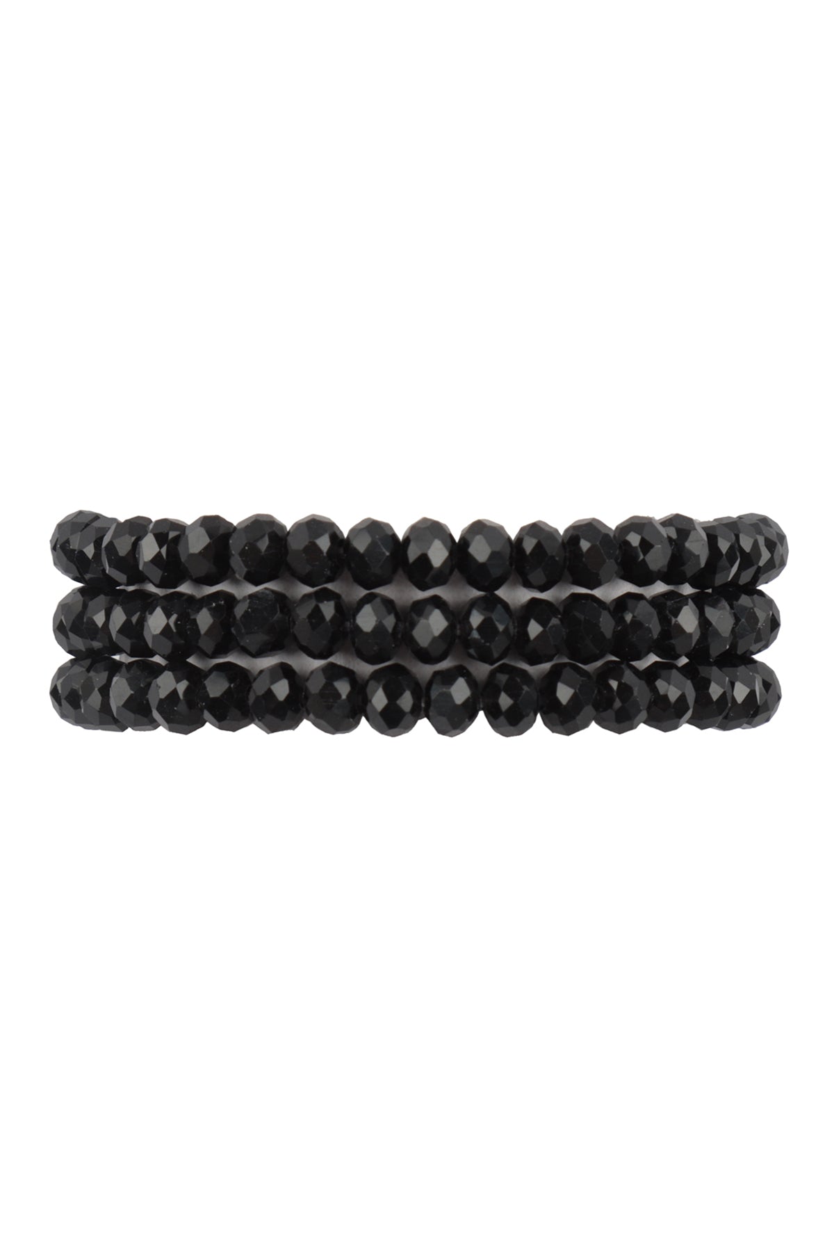 3 LINE 6MM RONDELLE BEADS STACKABLE BRACELET SET
