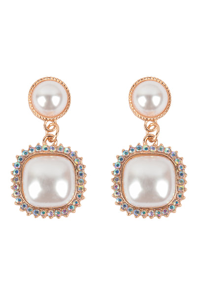 SQUARE PEARL DROP ASS0RTED SET EARRINGS