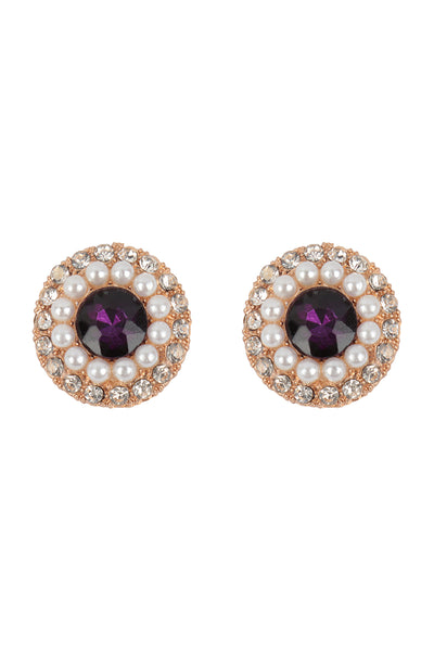 ROUND RHINESTONE HALO STUD ASSORTED SET EARRINGS