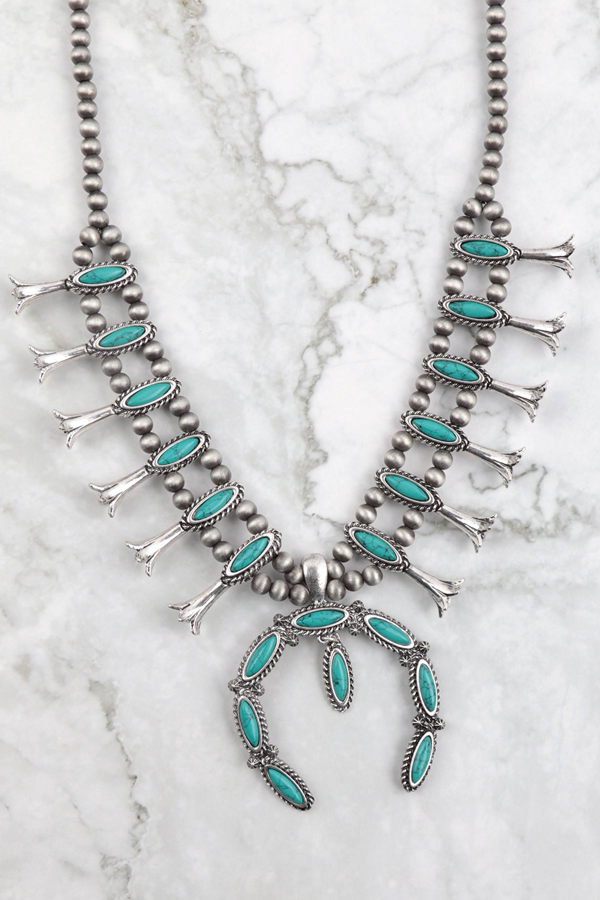 TRIBAL AZTEC WESTERN CONCHO STATEMENT NECKLACE AND EARRING SET