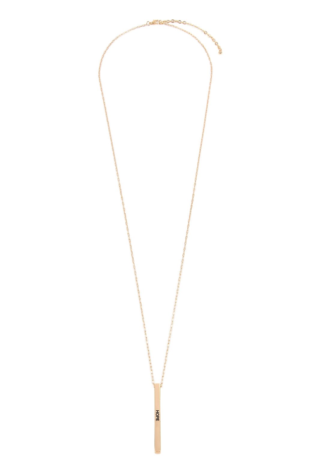 "HOPE" METAL BAR PENDANT CHAIN NECKLACE