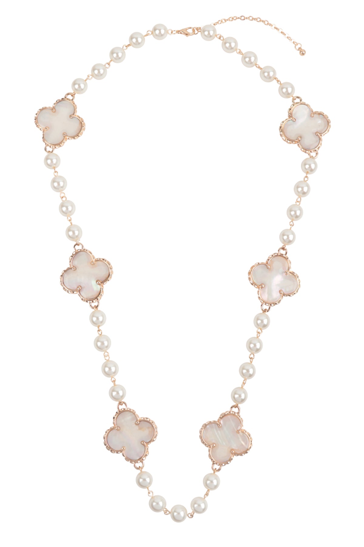 ELEGANT CLOVER SHAPE SHELL LONG NECKLACE/1PC
