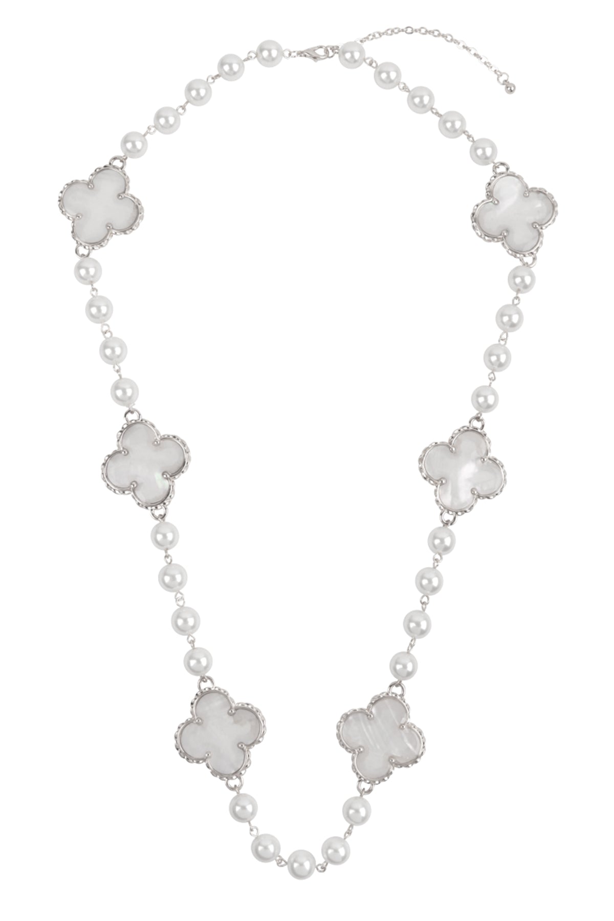 ELEGANT CLOVER SHAPE SHELL LONG NECKLACE/1PC